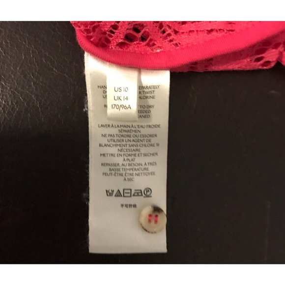 Anthropologie Maeve Slim Pink/Rose Lace Buttondown Blouse - Size 10 - Picture 9 of 11